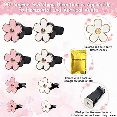 8 Pieces Daisy Flowers Air Vent Clips Car Freshener Clip Air Vent  Decorative Clip for Car Air Vent Decorations Accessories(White)