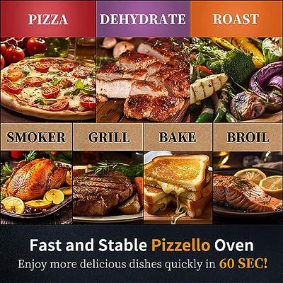 Pizzello Outdoor Pizza Oven Wood Burning for Cooking 2 Pizzas Outside Pizza Maker with Pizza Stone, Pizza Peel, Cover - Black + Silver