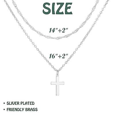 JewelersClub Silver Cross Necklaces for Women –Silver Cross Necklace for  Women .925 Sterling Silver Cross – Aquamarine Necklace Centerpiece, White  Diamond Accents – Hypoallergenic Cross Pendant - Walmart.com