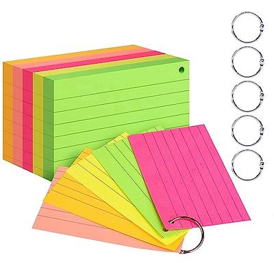Index Cards,3x5 Inch Index Cards with Ring, 300 Count Lined Neon Colored  Index Cards Flash Cards for Studying,Ruled Heavy Note Cards, Study Cards,  Memo Scratch Pad for Home Office School - Yahoo