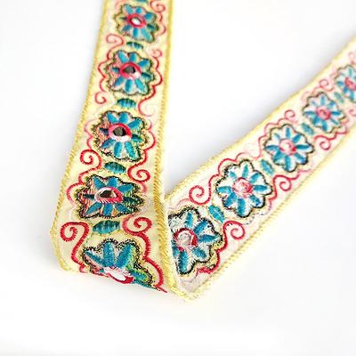 1 yard Floral Embroidered Ribbon Trim