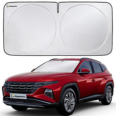 Magnelex Car Windshield Sun Shade with Storage Pouch. Reflective 240T  Material Car Sun Visor with Mirror