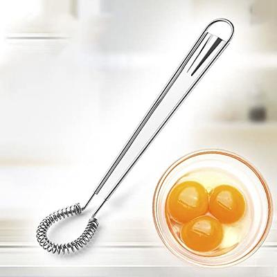 Stainless Steel Coil Egg Beater Flour Mixing Spoon With Long Handle,  Handheld Cream Stirring Tool For Home Baking