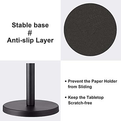 VEHHE Paper Towel Holder Countertop, Paper Towel Holder Stand with Ratchet  Mechanism for Kitchen Bathroom, Black One-Handed Tear Paper Stainless Steel