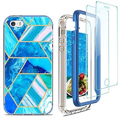 Jeylly iPhone 5/5S/SE (1st-Gen 2016) Case with 2 Pack Tempered Glass Screen  Protector, Marble Case Slim Stylish Cute Heavy Duty Shockproof Full-Body  Protective Phone Case Cover - Light Blue - Yahoo Shopping