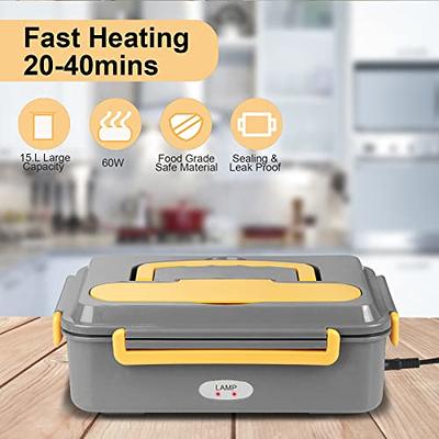  Electric Lunch Box 2 in 1, Food Heater Car and Home Use  Portable 110V & 12V 60W - Stainless Steel: Home & Kitchen