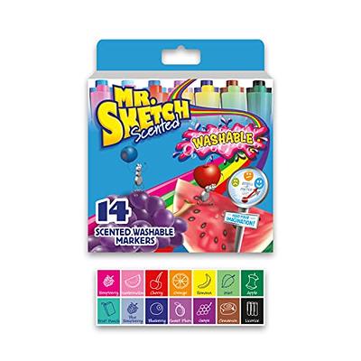 Mr. Sketch Scented Watercolor Markers - Bevel, Chisel Marker Point Style -  Assorted - 12 / Set