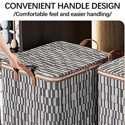 Large Storage Bin, Blanket Clothes Organization And Storage Containers,  Foldable Organizer Box With Reinforced Handle For Comforters Bedding  Organizer, Grey, Wardrobe Organizer, Closet Organizer, Bedroom Accessories  - Temu
