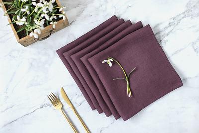 Set of Natural Washed Linen Napkins, Rustic Napkins, Softened Linen Table  Napkins, Wedding Napkins, Cloth Dining Napkins 