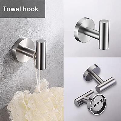 Nolimas 9 Inch Silver Bath Hand Towel Bar SUS 304 Stainless Steel Towel Rod  Rack Holder Round Wall Mounted Suit for Kitchen,Bathroom,Living