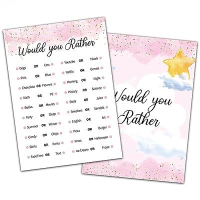 Slumber Party Games for Adults, Would You Rather - Sleepover Games Card,  Blush Pink Pajama Party Game Idea, Girls Birthday Party Supplies &  Activity, Set of 30 Game Cards-A06 - Yahoo Shopping