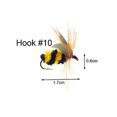 Premium Hand-Tied Fake Bees, Wet Dry Fly Fishing Flies Nymph for Trout Bass  Panfish