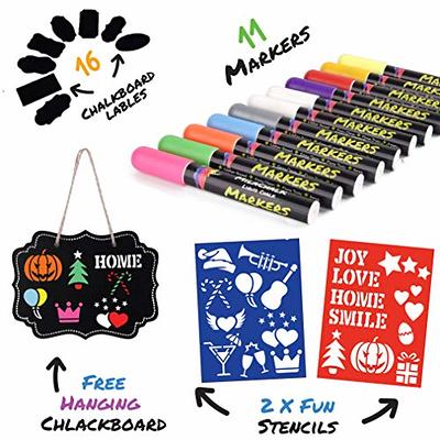 Kassa Liquid Chalk Markers (8 Pack) - Metallic Colors - Erasable Chalkboard Pens for Blackboard Glass Mirrors - Reversible Dual Tip