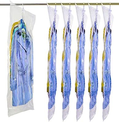 Vacuum Clothing Storage Bag, Wardrobe Hanging Organizer With Hanger Space  Saving Clear Sealing Bag, Clothing Compression