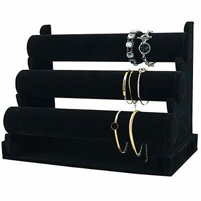 Juvale 3 Tier Black Velvet Jewelry Display Holder For Selling