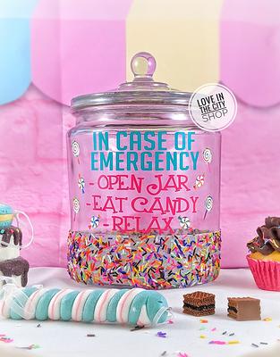 Personalized Glass Candy Jar - You Make Life Sweet Design