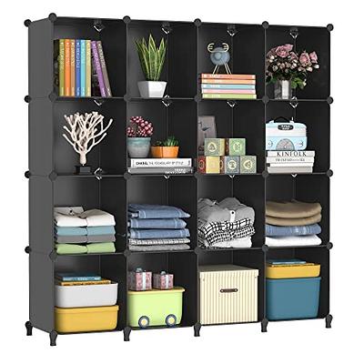 16 Plastic Cube Storage Organizer-Black