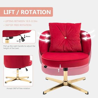 Nrizc Velvet Office Desk Chair, Upholstered Home Office Desk Chairs with  Adjustable Swivel Wheels, Ergonomic Office Chair for Living Room, Bedroom