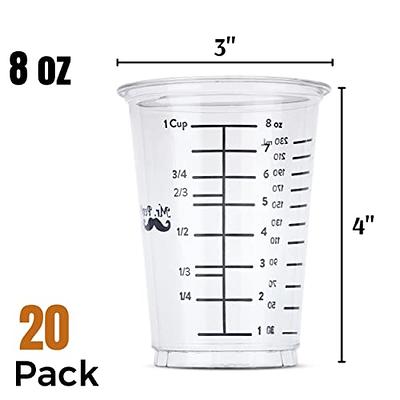 Prestee 50 Disposable Measuring Cups 8 Oz - Resin Epoxy Measuring Cups &  Mixing Cup - Plastic Measuring Cups for Liquids - Liquid Mixing Cups - Dry