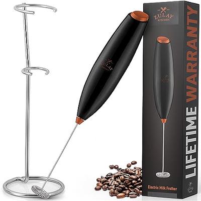 OVENTE Stainless Steel Milk Frother, Coffee Mixer Wand, Silver