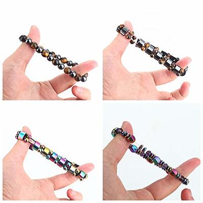 12pcs 8mm Semi-precious Gemstone Bracelet Healing Crystal Stone Beaded  Bracelets For Women Men Unisex Adjustable Bead Stretch Bracelets Set