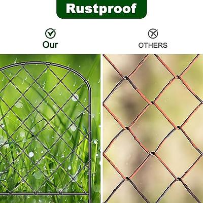 Decorative Garden Fence No Dig Fencing 10 Pack, 37.5in (H) x 10ft (L)  Rustproof Metal Wire Panel Border 