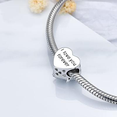 LELOUCHY 925 Sterling Silver I LOVE YOU FOREVER Heart Charms for Bracelets  Memorial Keepsake Bangle Embellished with Crystals from Austria Birthday  Mother's day Christmas Jewelry Gifts for Women Girls - Yahoo Shopping