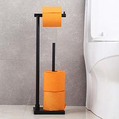 Bathroom Toilet Paper Holder Stand Modern Tissue Roll Holder SUS304  Stainless Steel Rustproof Freestanding Pedestal Matte