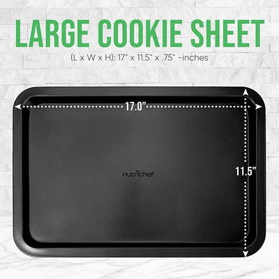 NutriChef 17” Non Stick Cookie Sheet, Large Gray Commercial Grade