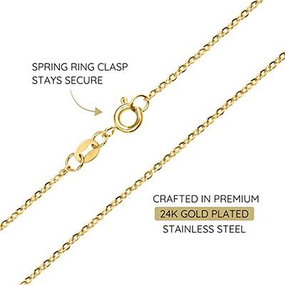 Jewlpire Solid 18k Over Gold Chain Necklace for Women Girls, 1.3mm Cable  Chain Gold Chain for Women Thin & Dainty & Shiny Women's Chain Necklaces  18inch - Yahoo Shopping