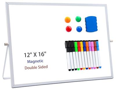 Small Dry Erase Whiteboard with Holder Double-Sided 16 X 12inch