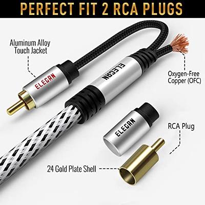 Subwoofer Cable (10 Feet), FosPower RCA to RCA Audio Stereo Cable, Male to  Male - Dual Shielded Cord | 24K Gold Plated Connector | Corrosion Resistant