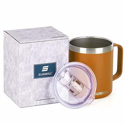 Stainless Steel Insulated Coffee Mug - THILY 12 oz Triple-Insulated Travel  Cup with Handle and Lid, Keep Coffee Cold, Powder Coated Travel Mug, Matte  Lavender 