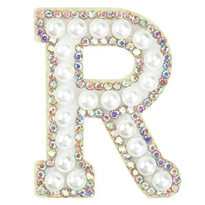 Royal Blue Rhinestone English Letter Alphabet Sew Iron Patch Badge