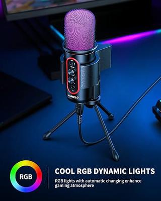 USB Microphone,Condenser Computer PC Mic,Plug&Play Gaming  Microphones.Headphone Output&Volume Control,Mic Gain Control,Mute Button  For Vocal