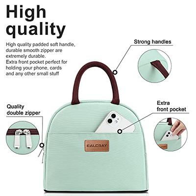 Lunch Bag for Women,BALORAY Lunch Bag Insulated Lunch Bag with Smooth Zipper& Front Bag,Adult Lunch Box Tote Perfect for Work Women Men, Travel,Picnic