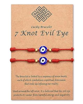 2pcs Lucky Red String Bracelet Amulet 7 Knots Protection Rope Man Women  Gifts