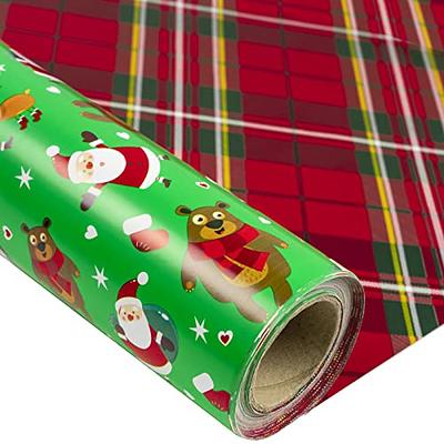 Hallmark Reversible Christmas Wrapping Paper (Santa/Red and White