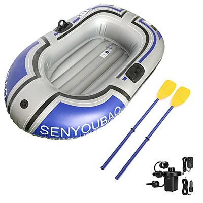 Fishing Dinghy Boat, Inflatable Boat Adult 4 Person, Inflatable Boat with  Oars and Pump