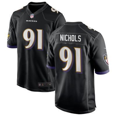 Rayshad Nichols Youth Nike Black Baltimore Ravens Game Custom Jersey Size: Small