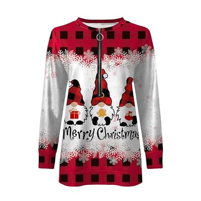 YanHoo Christmas Hoodie Sweatshirts Women Christmas Gifts 2023 Long Sleeve  Casual Oversized Crewneck Sweatshirt Fall Ugly Funny Christmas Graphic Tops  for Teen Girls 