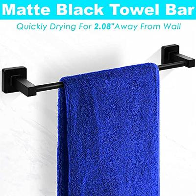 COUOBO 7 Pieces Black Bathroom Hardware Set Towel Bar Set Hand