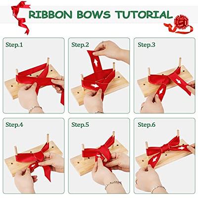 Creproly Bow Maker for Ribbon Wreaths, 2-in-1 Double Sided Wooden