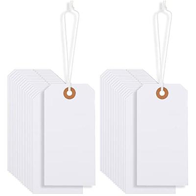 jijAcraft 500Pcs Price Tags with String Attached, White Clothing Tags for  Business Selling, Small Blank Labeling Tags, Retail Strung Marking Tags