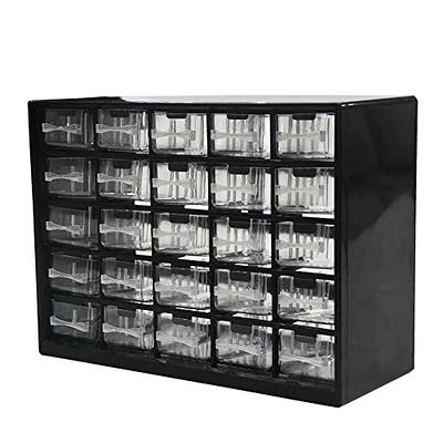 Gbivbe Large 24 Grids Plastic Organizer Box Adjustable Dividers,Clear Storage Box for Jewelry, Art DIY Crafts, Washi Tapes, Beads and Small Parts