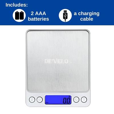 DE'VELO Accurate Digital Kitchen Scale for Food with Weight Measurement in  Grams, Ounces, and LB. Great for Baking, Cooking, Jewelry, Easy-to-Read LCD  Display - Yahoo Shopping