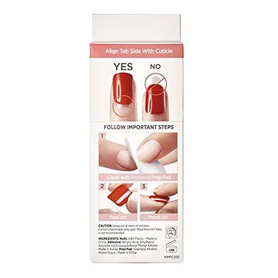 imPRESS KISS No Glue Mani Press On Nails, Color, 'Reddy or Not', Red, Short  Size, Squoval Shape, Includes 30 Nails, Prep Pad, Instructions Sheet, 1