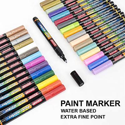 Shuttle Art Paint Pens, 42 Colors Acrylic Paint Markers, Low-Odor  Water-Based Quick Dry Paint Markers for Rock, Wood, Metal, Plastic, Glass,  Canvas