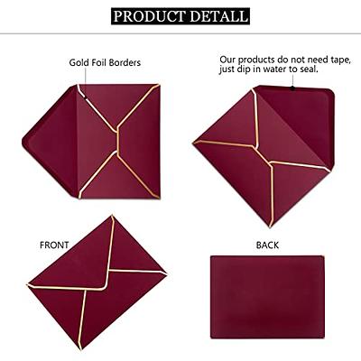 50 Pack A7 Metallic Gold Self-Sealing Envelopes for 5x7 Cards