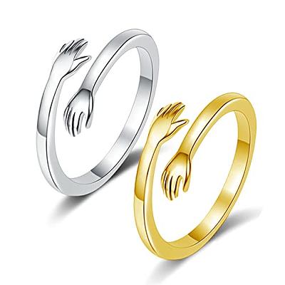 2PCS/Set Couple Rings Love Promise Ring Matching Adjustable Finger Thumb  Jewelry 